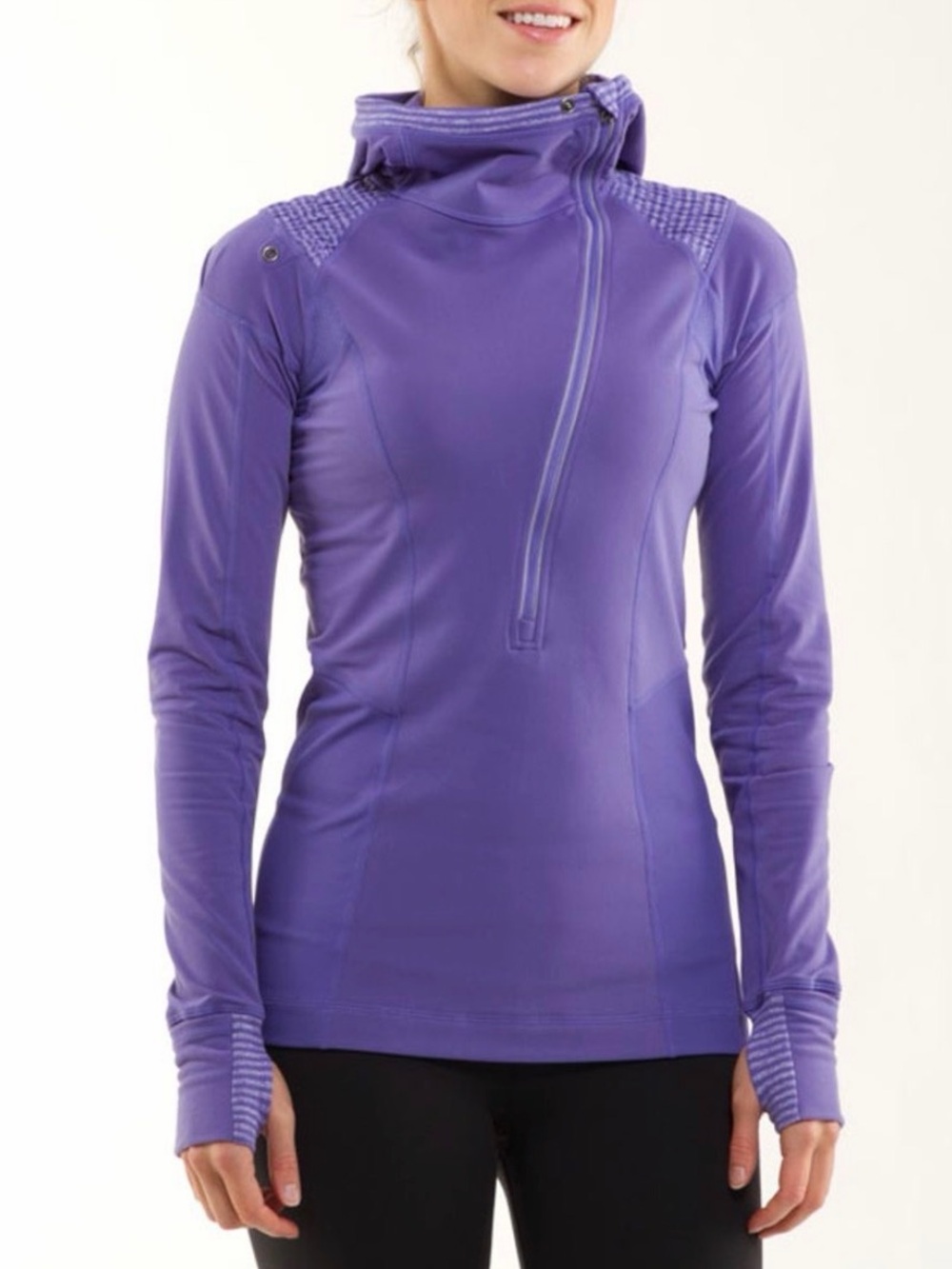 Lululemon Run: For It Purple Pullover with Asymmetrical Zipper
